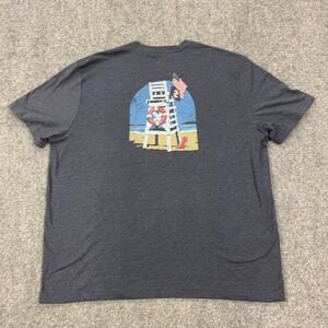 IZOD Shirt Mens 2XL Gray Saltwater Lifeguard Chair USA Flag Graphic Tee Tagless